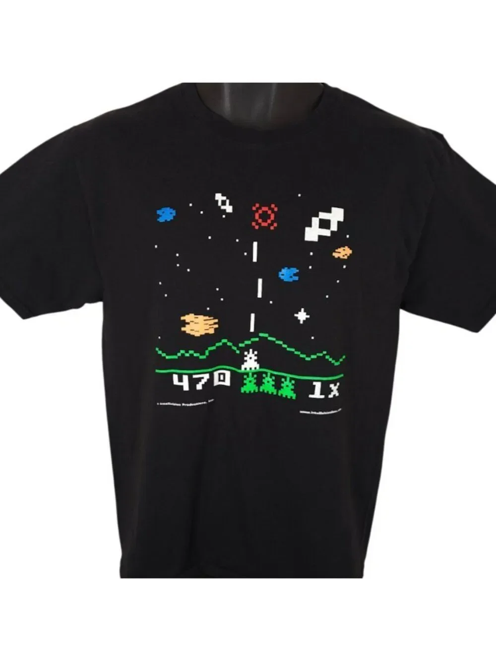 Astrosmash Intellivision T Shirt Mens Size Medium Black Fixed Shooter Video Game